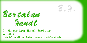 bertalan handl business card